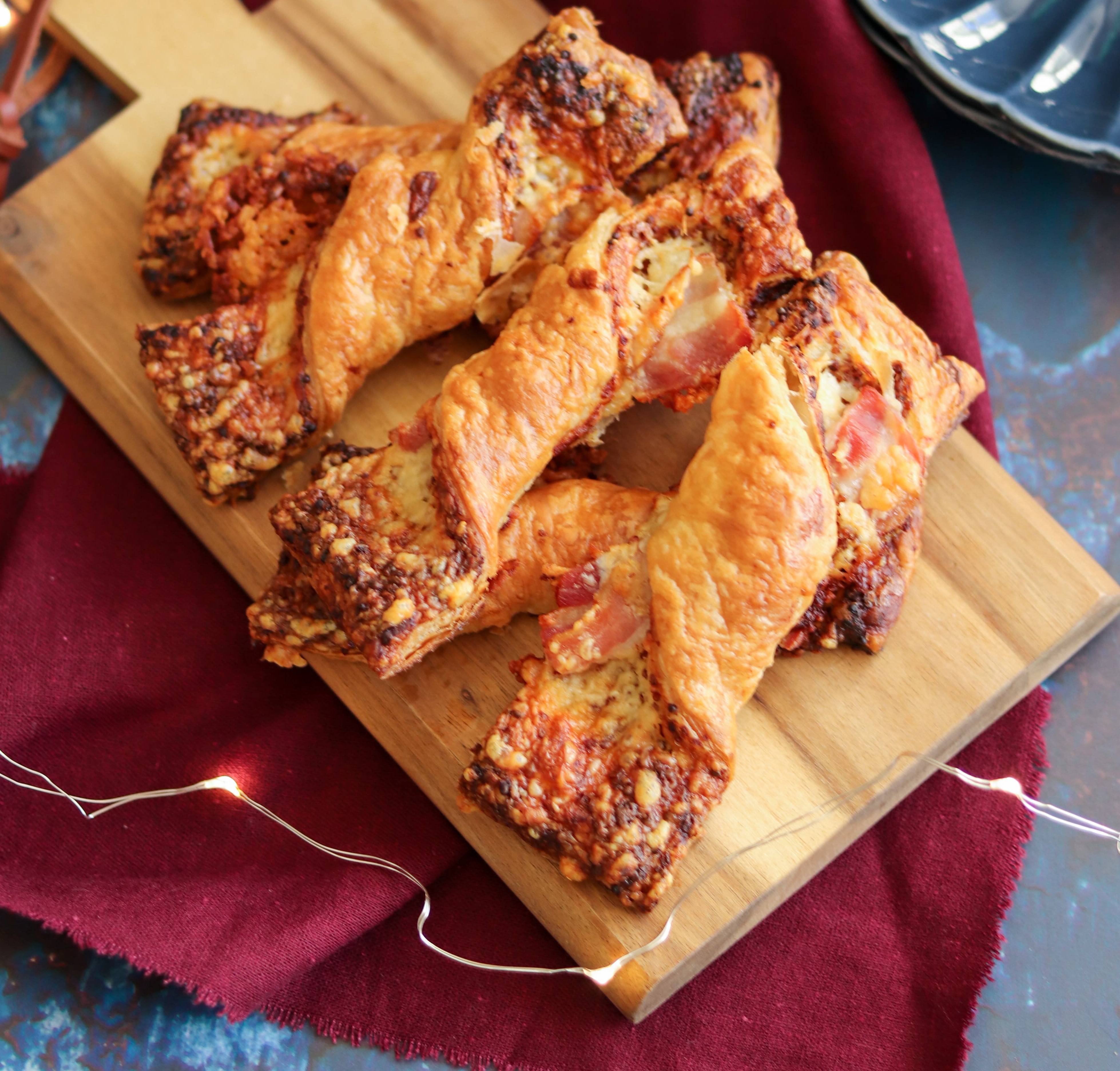 Cheese, Bacon & Mustard Twists Curly's Cooking