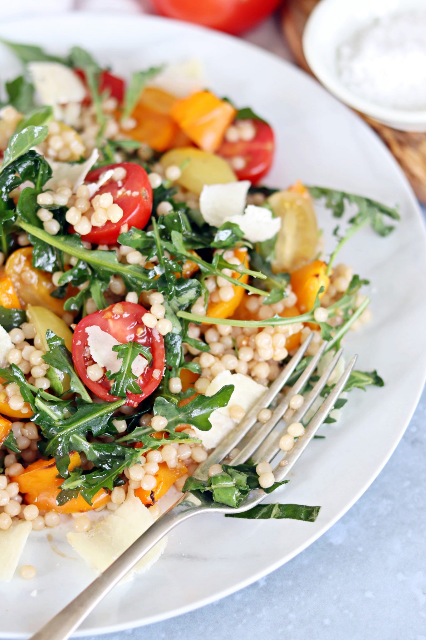 Giant Couscous, Tomato & Rocket Salad