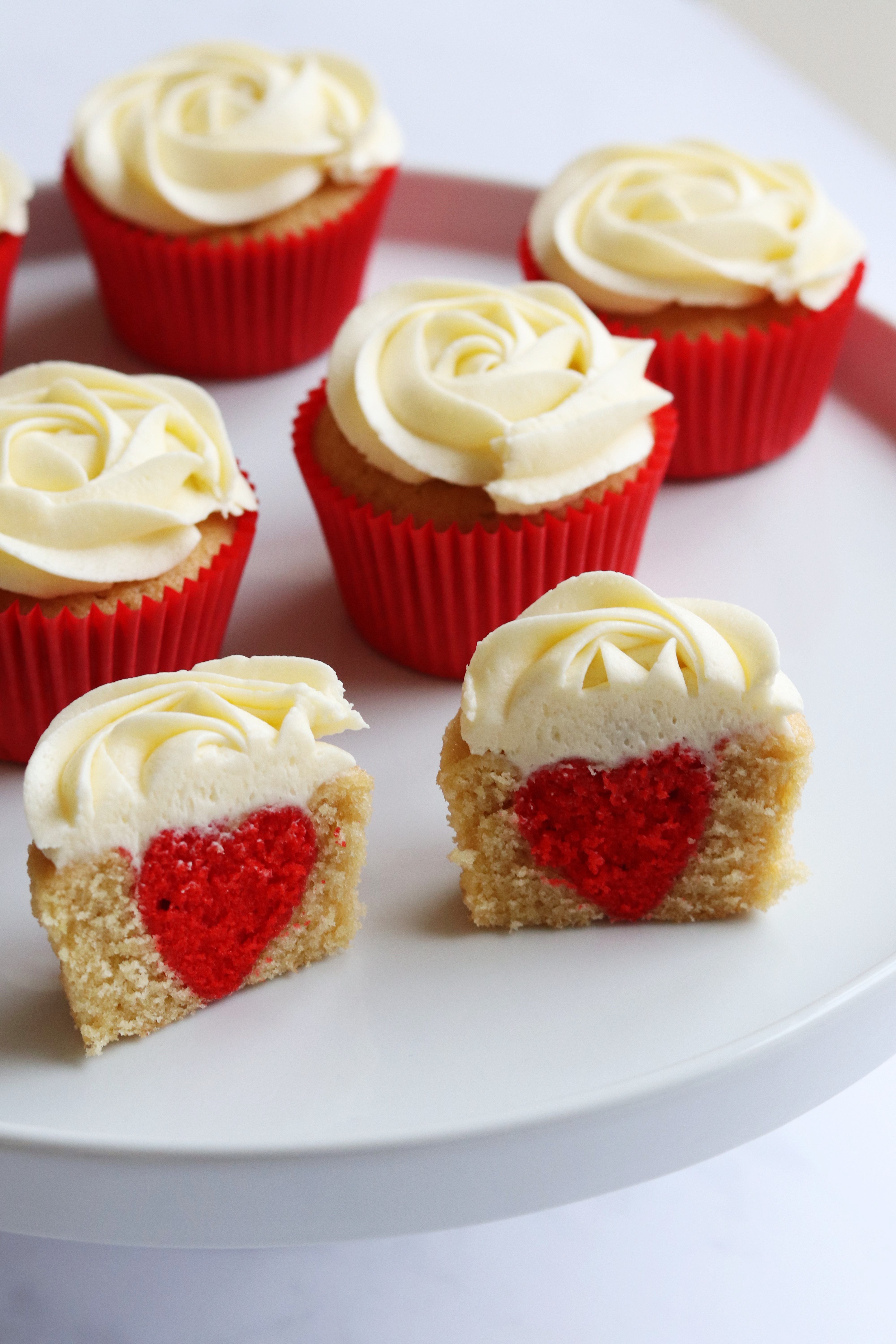 Hidden Heart Valentine's Cupcakes – Curly's Cooking