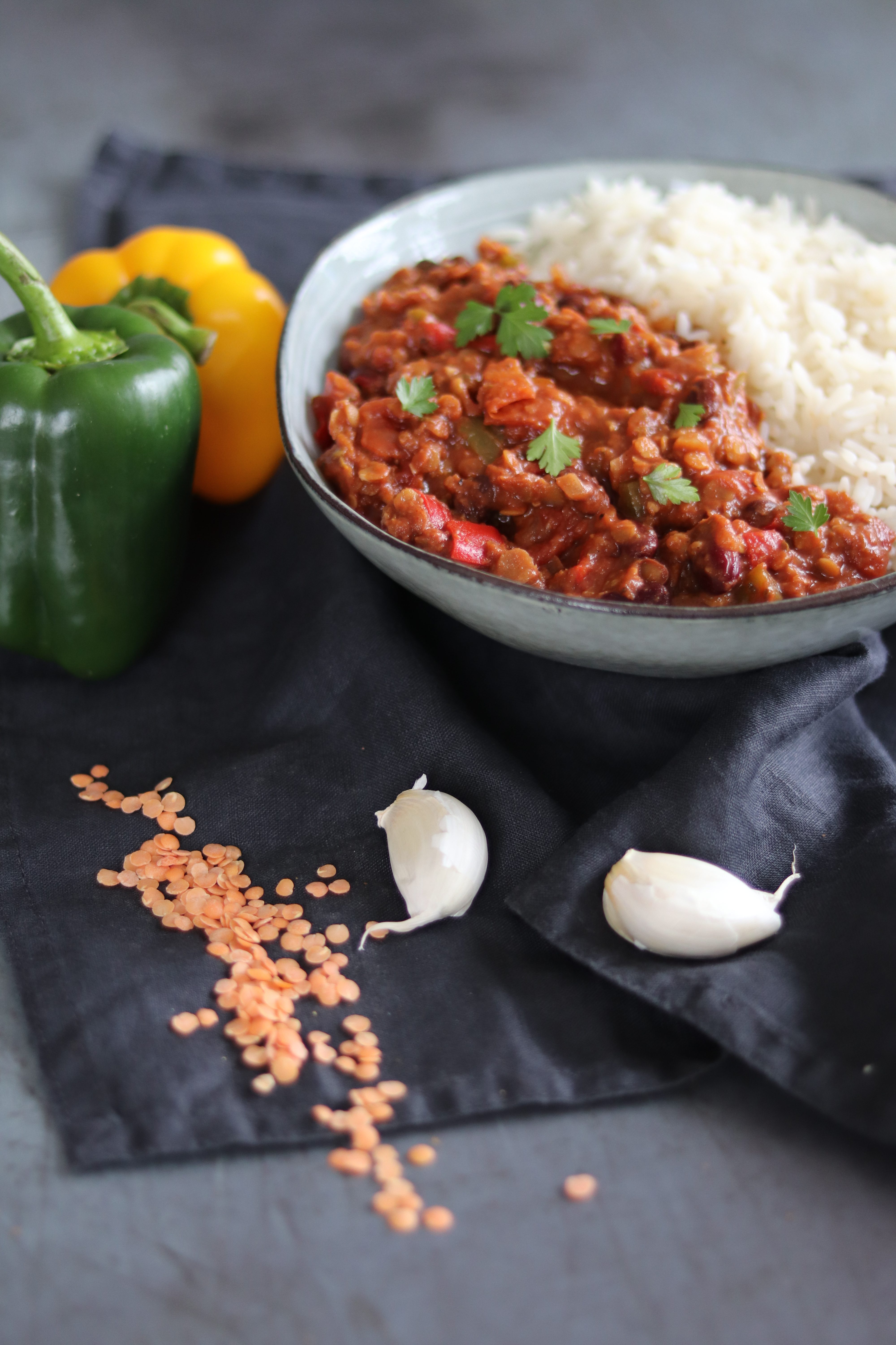 Vegan Lentil Chilli - Curly's Cooking