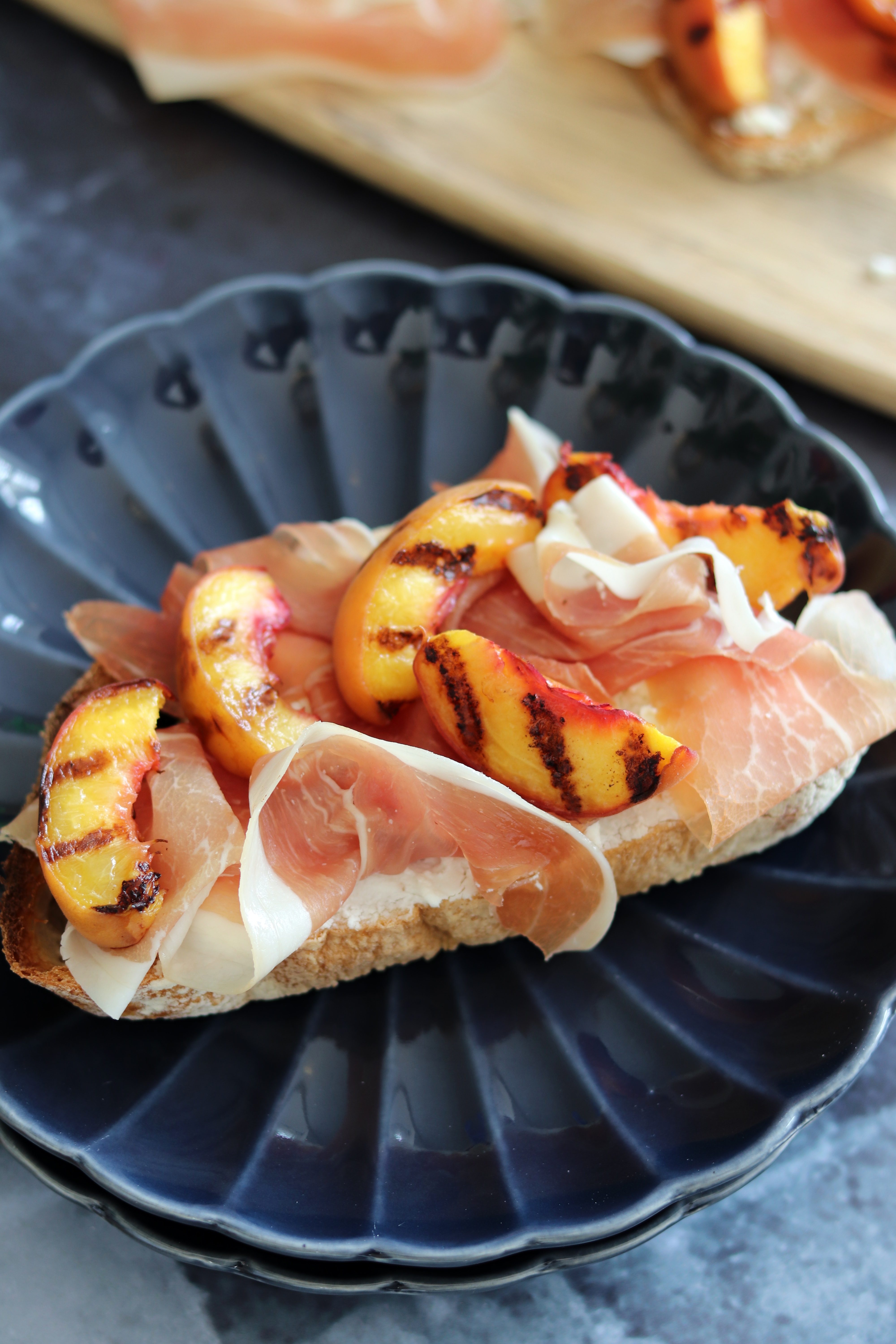 Grilled Peaches & Prosciutto on Sourdough