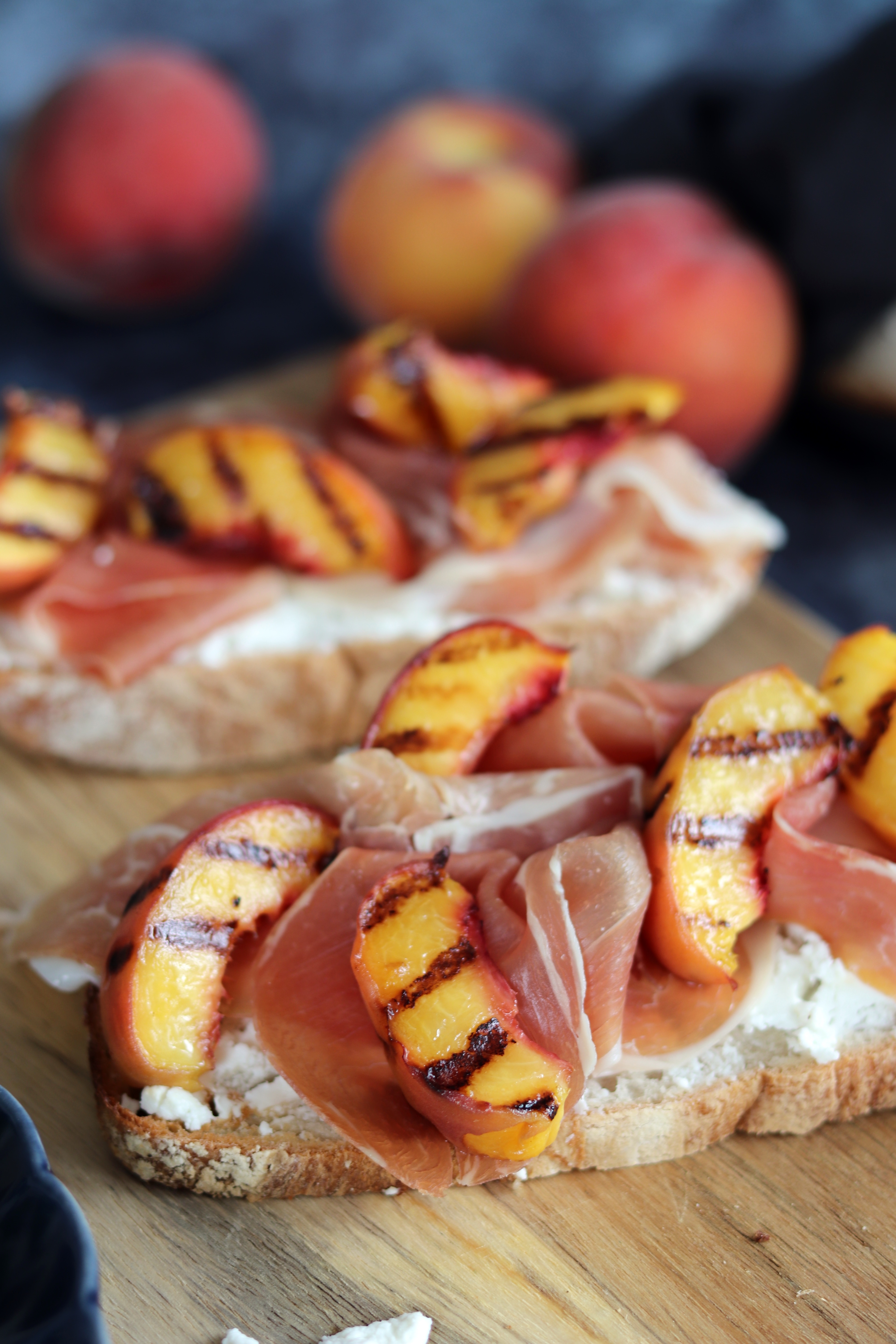 Grilled Peaches & Prosciutto on Sourdough