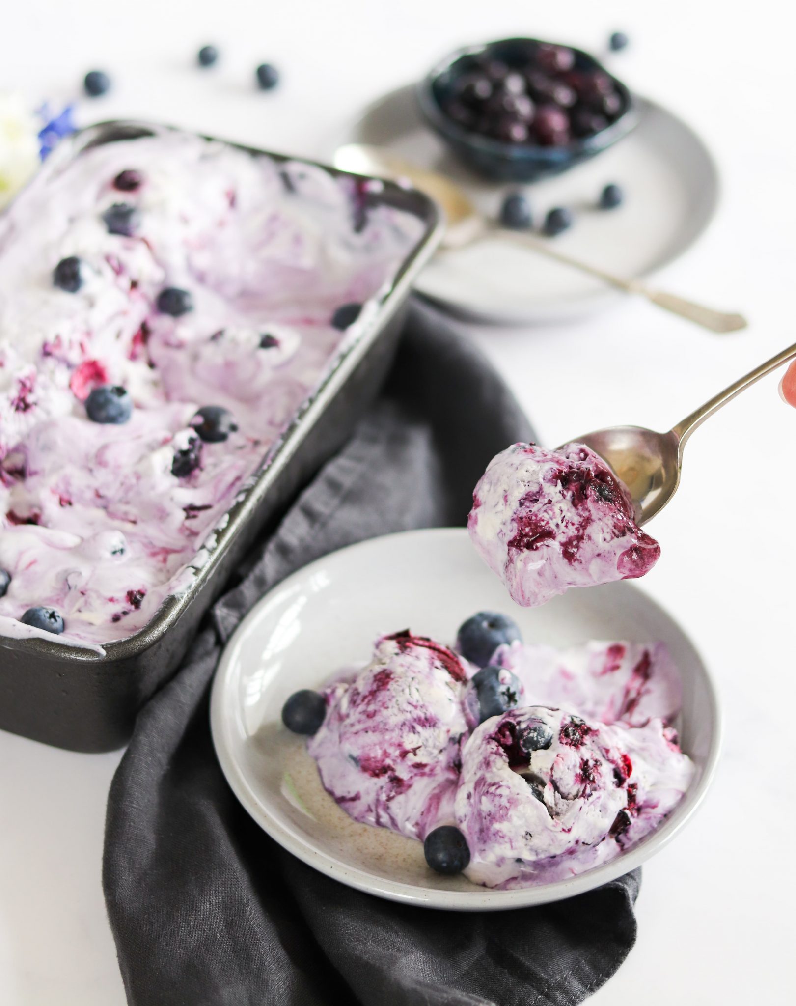 Blueberry Swirl Ice Cream (No Churn) Curly's Cooking