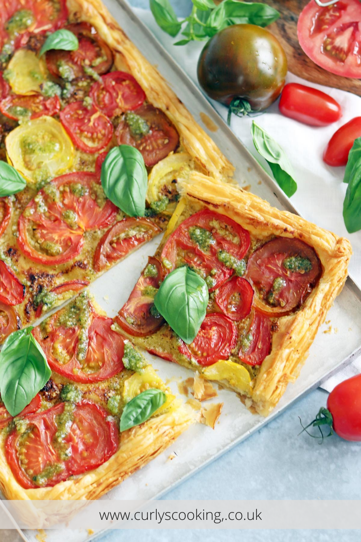 Puff Pastry Tomato Tart with Pesto Curly's Cooking