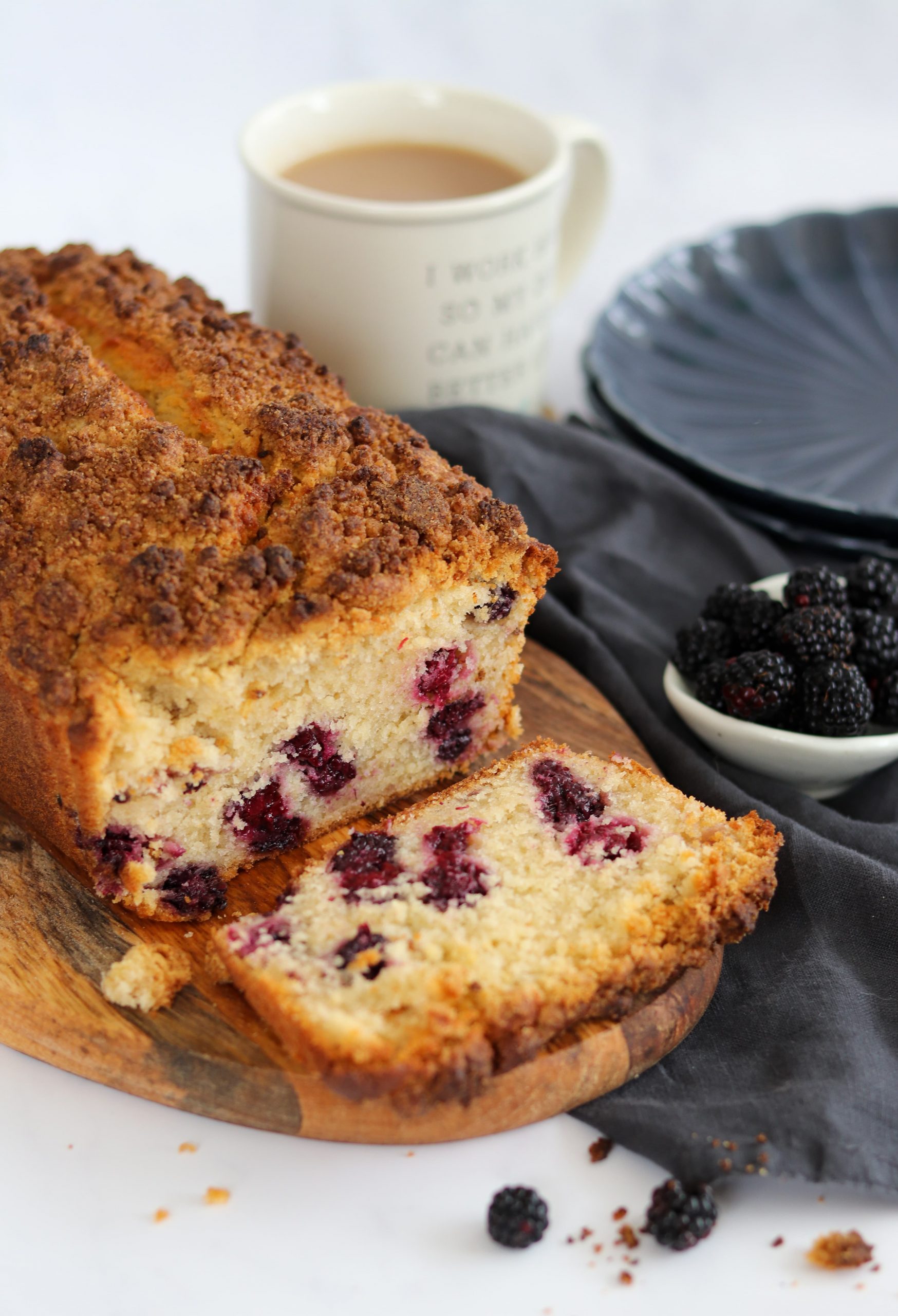 Blackberry Crumble Loaf Cake