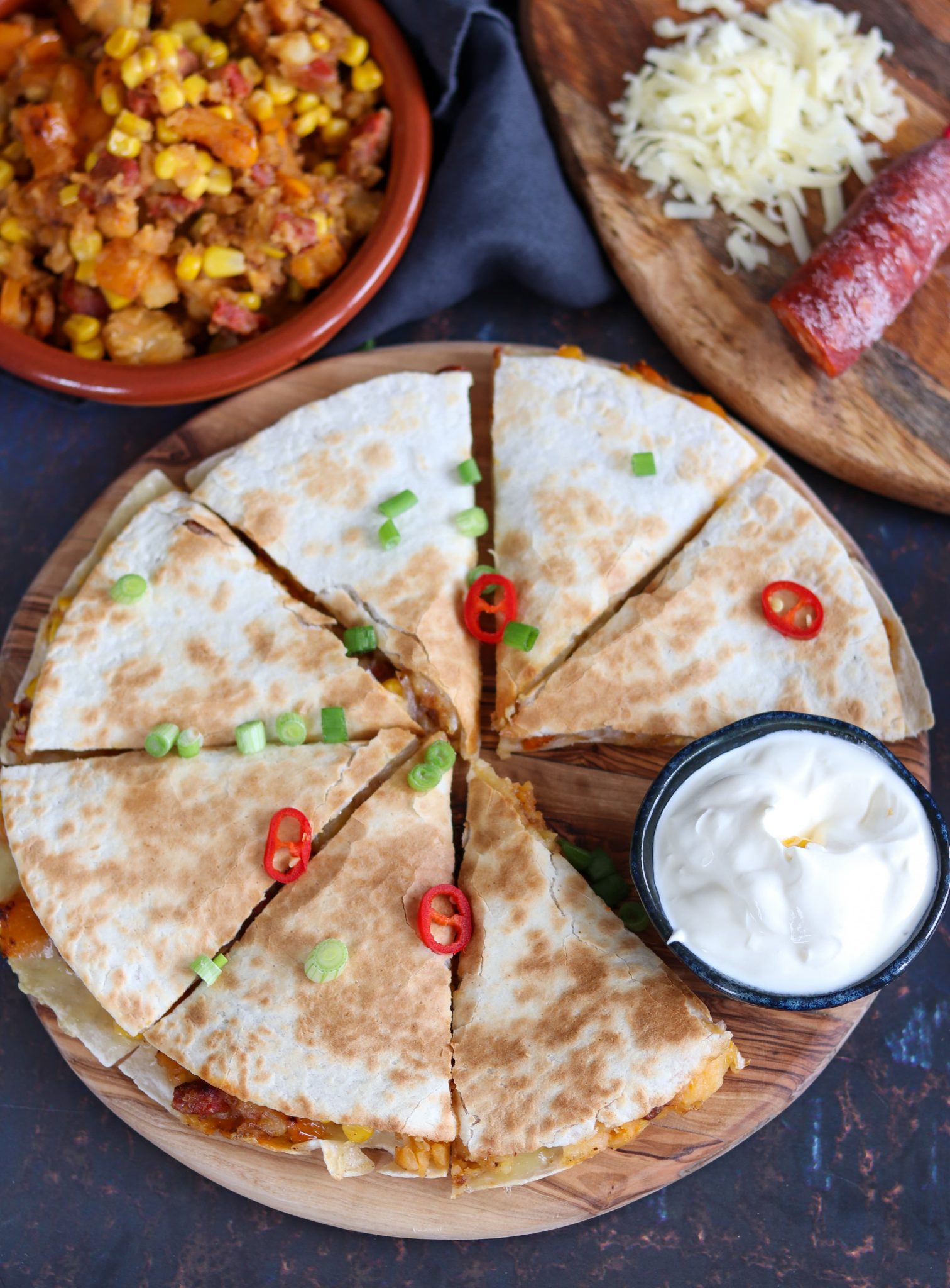 Chorizo & Potato Quesadillas Curly's Cooking