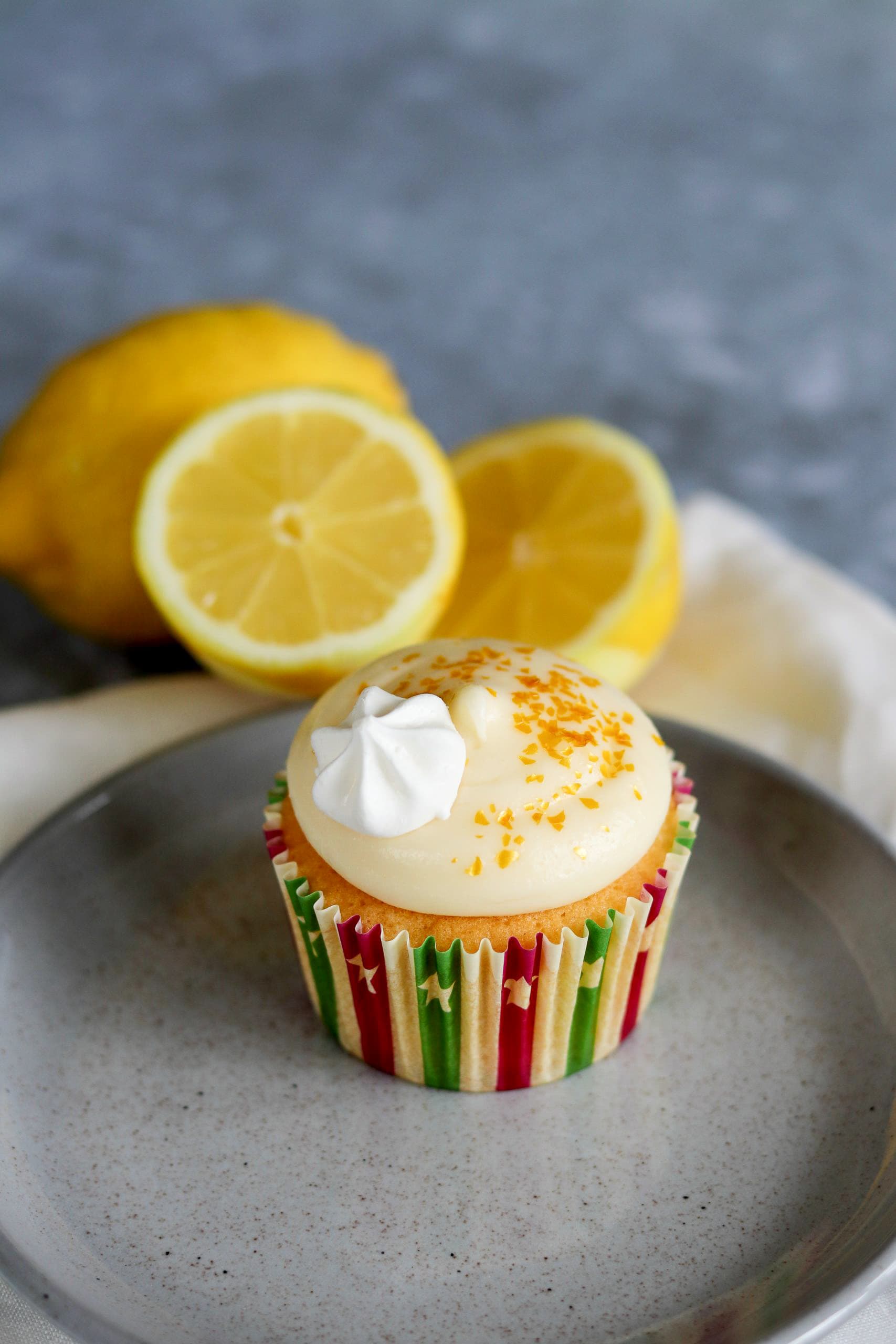 Lemon Curd Cupcakes with Lemon Curd Cream Cheese Frosting