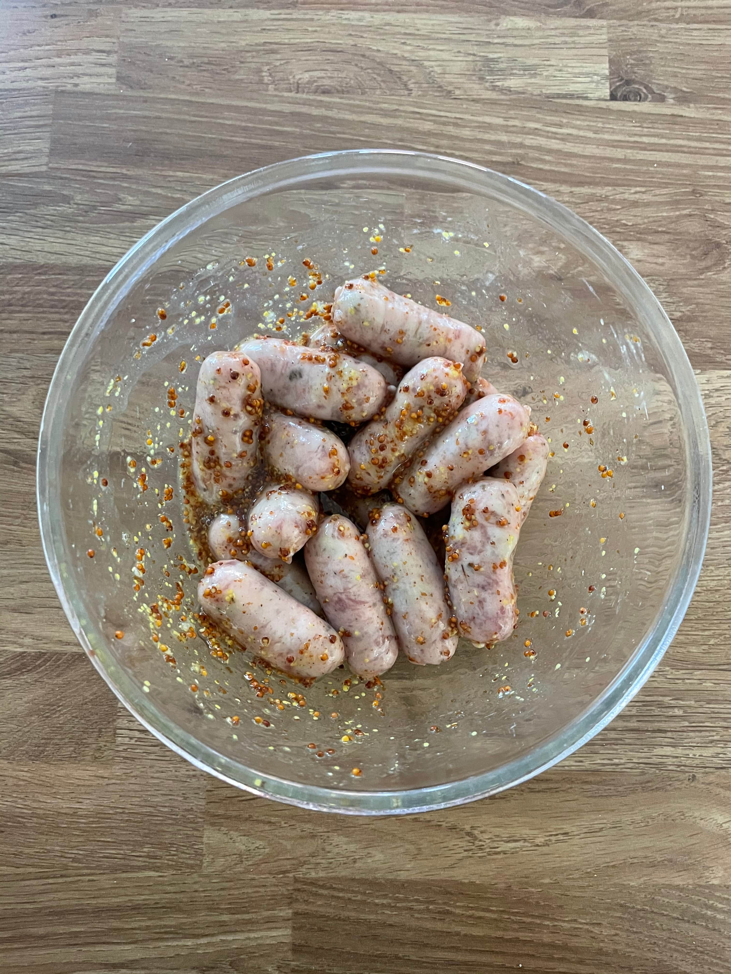 Honey & Mustard Cocktail Sausages Curly's Cooking