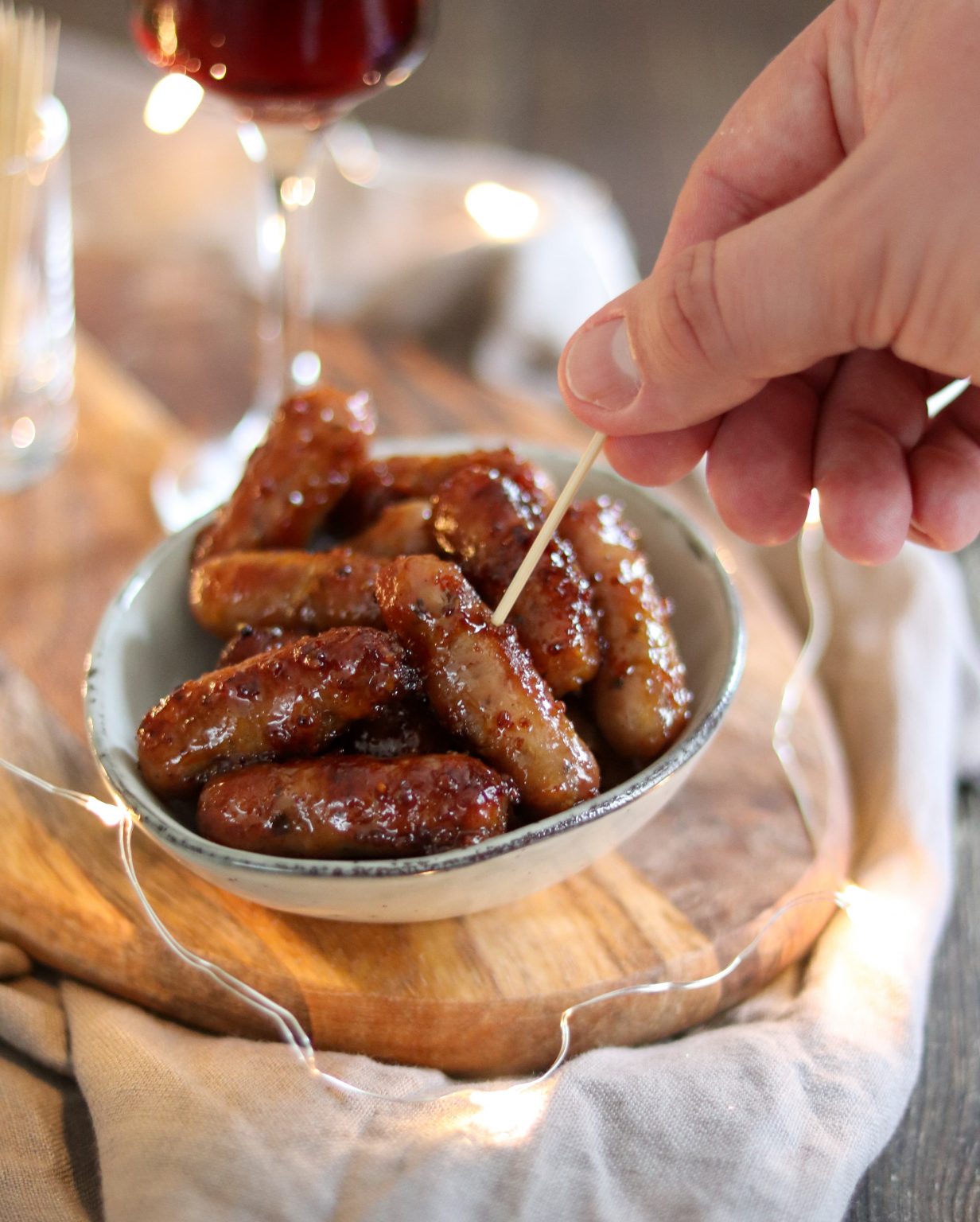 Honey & Mustard Cocktail Sausages Curly's Cooking