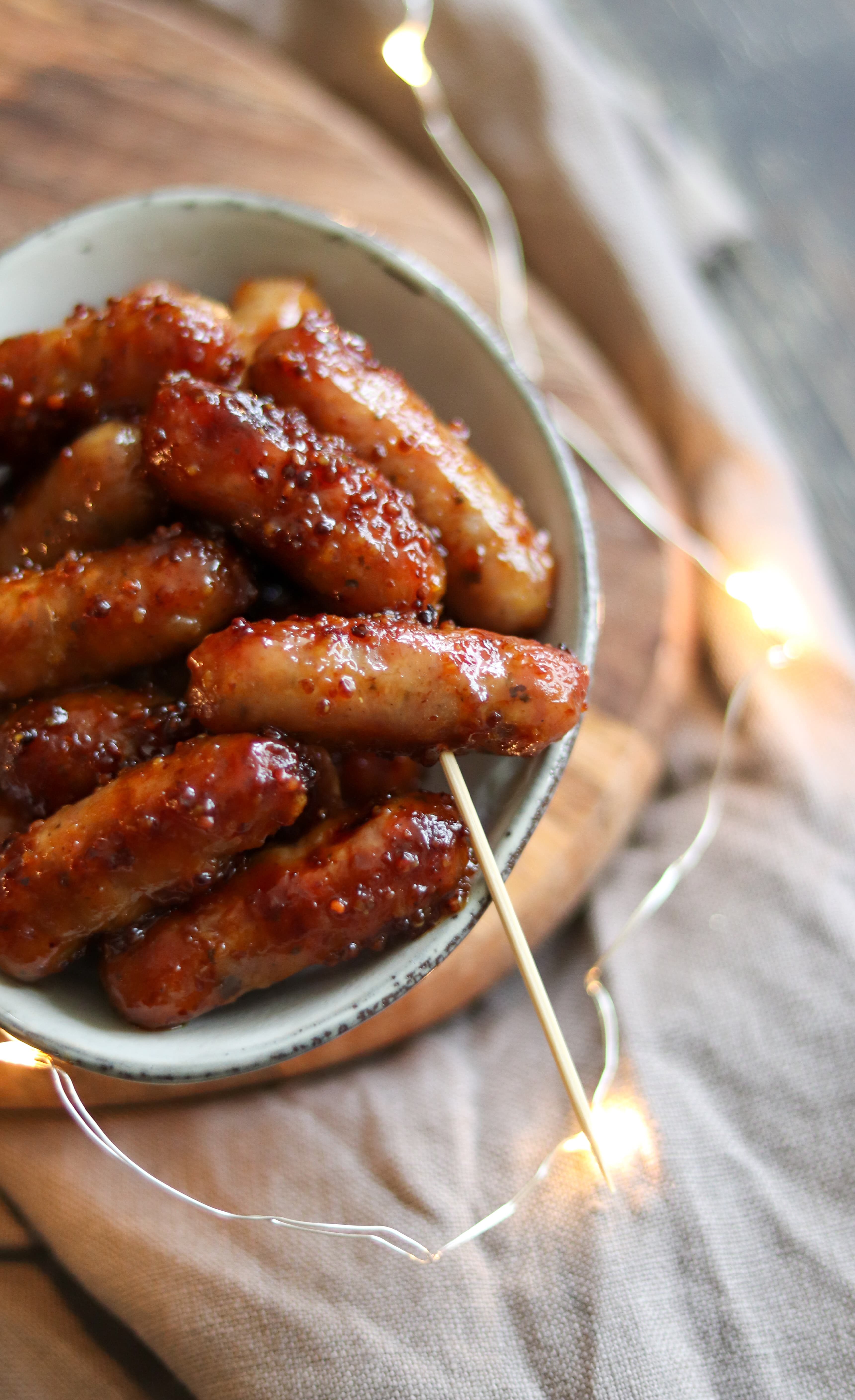 Honey & Mustard Cocktail Sausages Curly's Cooking