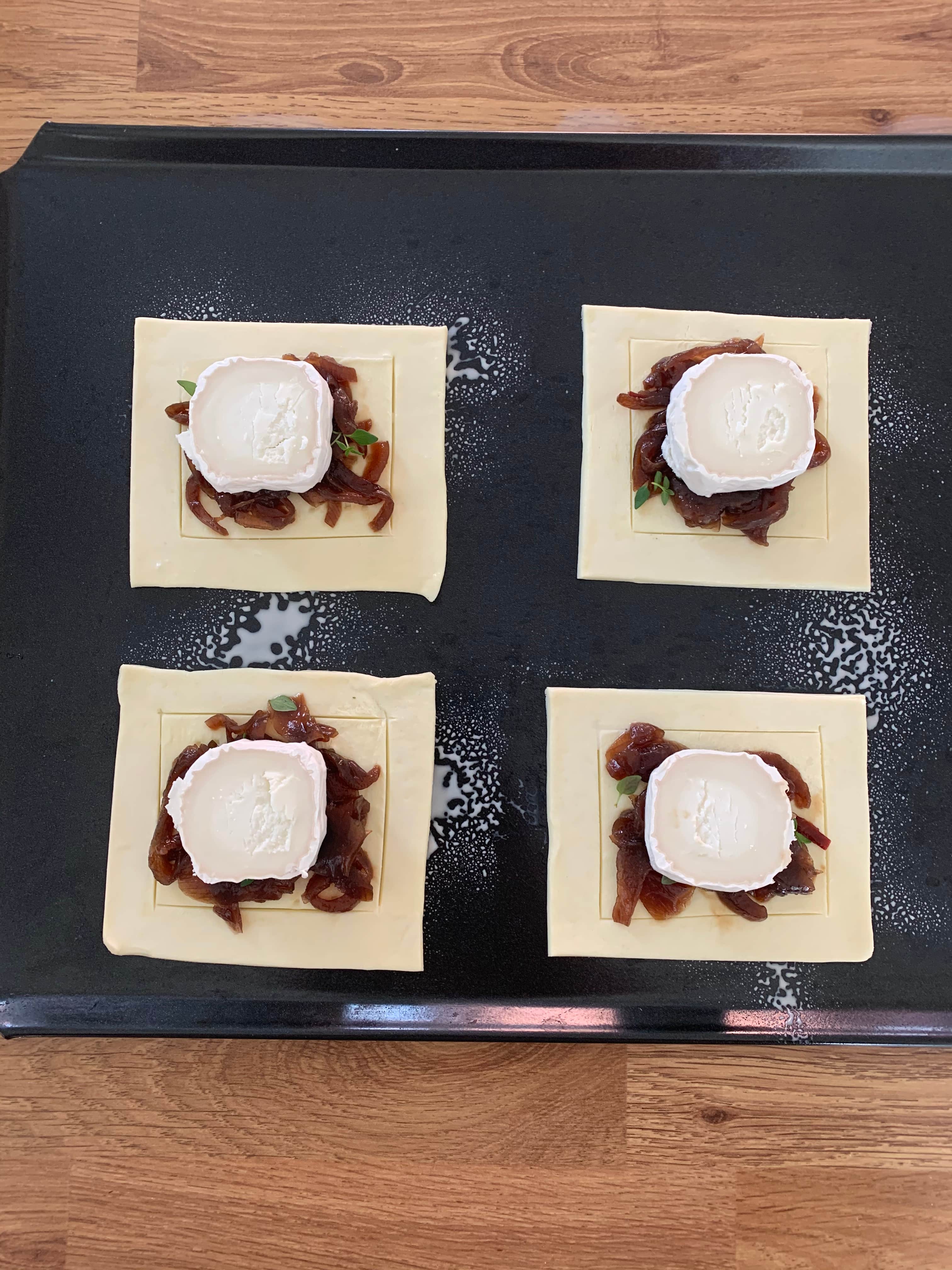 Puff Pastry Goat's Cheese & Onion Tarts Curly's Cooking