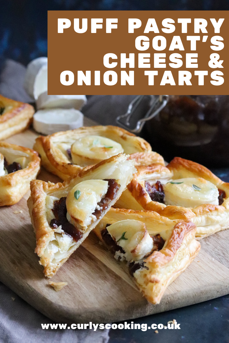 Puff Pastry Goat's Cheese & Onion Tarts Curly's Cooking