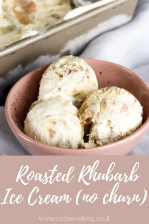 Roasted Rhubarb Ice Cream No Churn Curly s Cooking