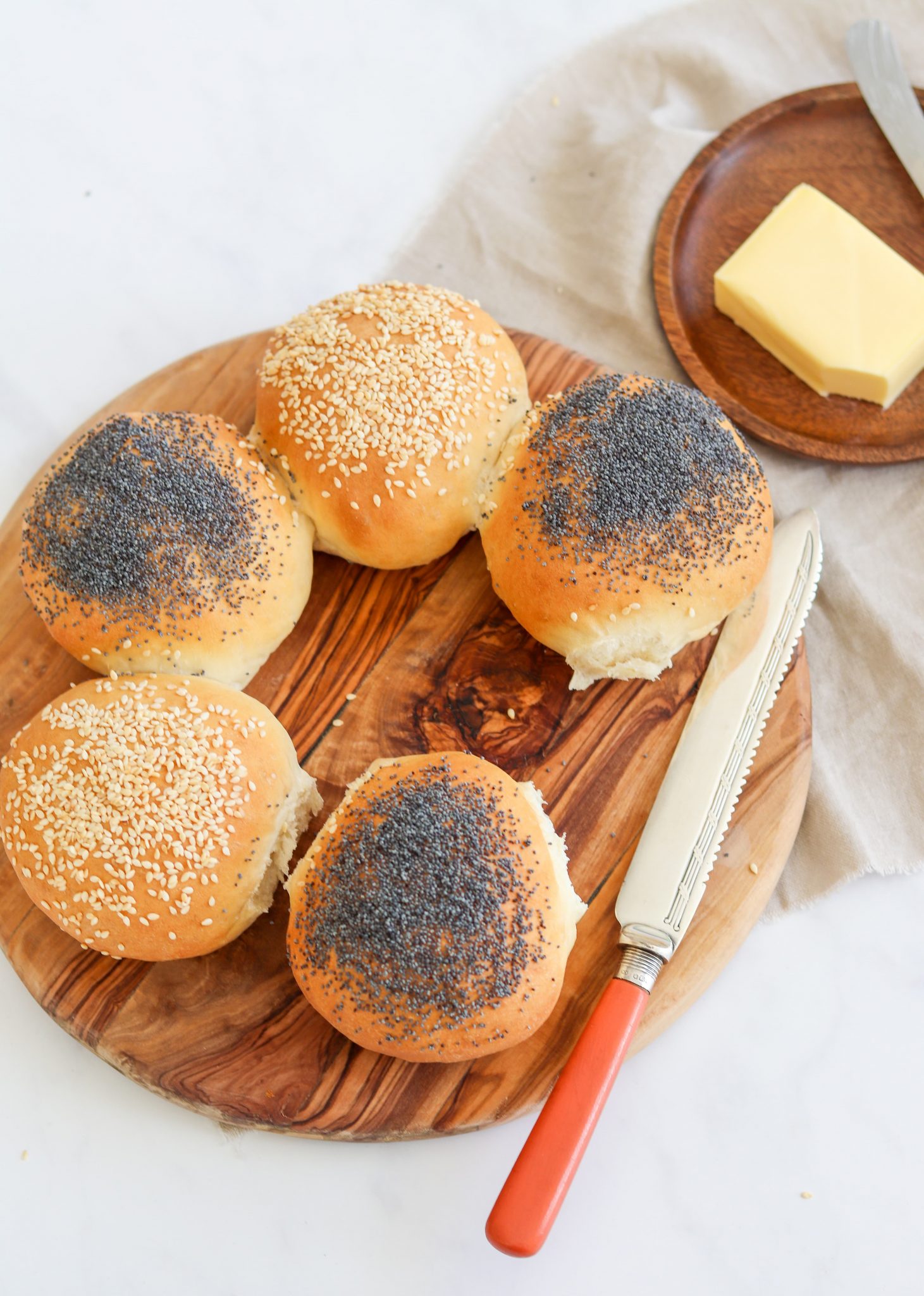 Poppy & Sesame Seed Bread Rolls Curly's Cooking