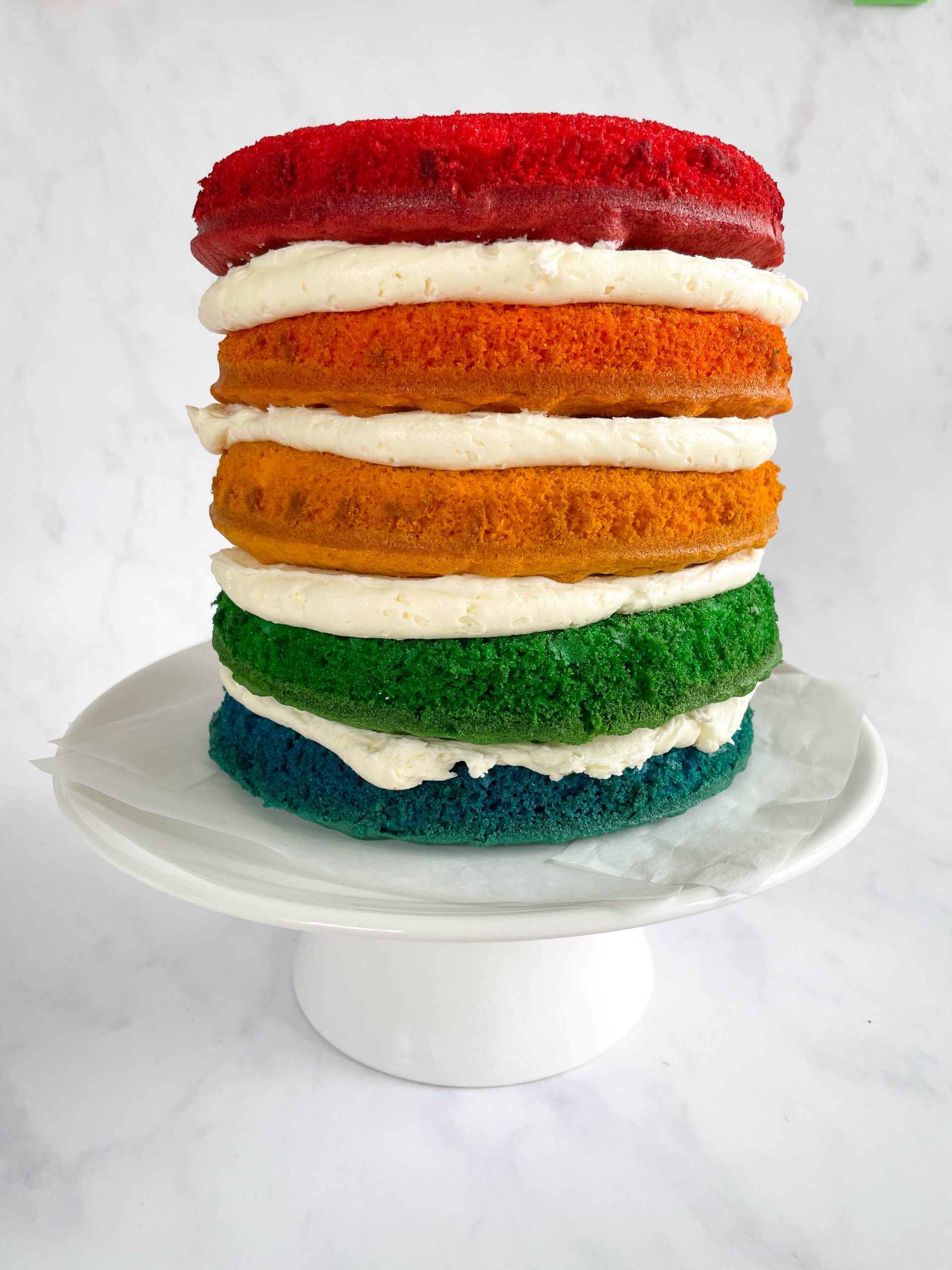 Rainbow Layer Cake Recipe | Jackie Alpers | Food Network