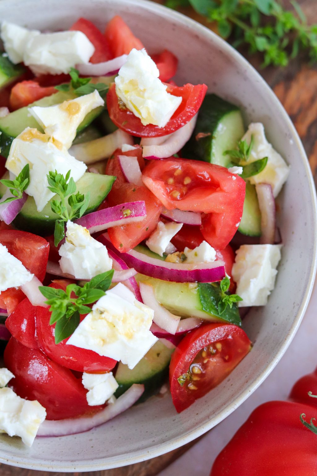 Greek Style Salad (No Olives) Curly's Cooking