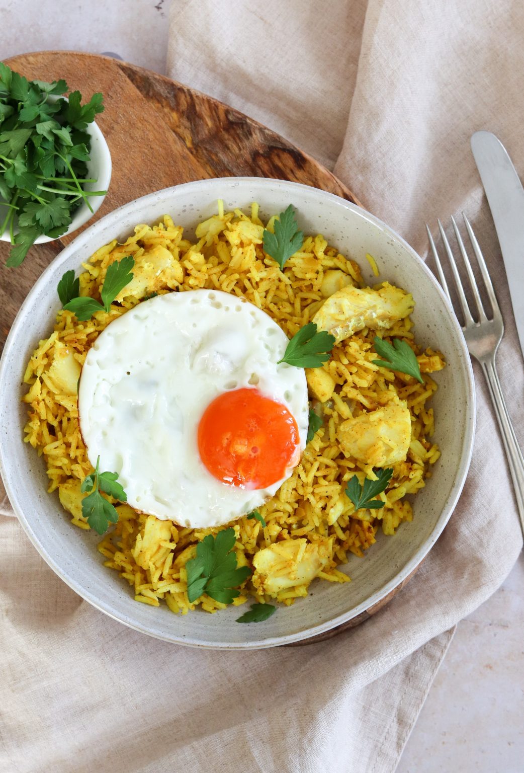 Spiced Haddock Rice (Kedgeree) Curly's Cooking