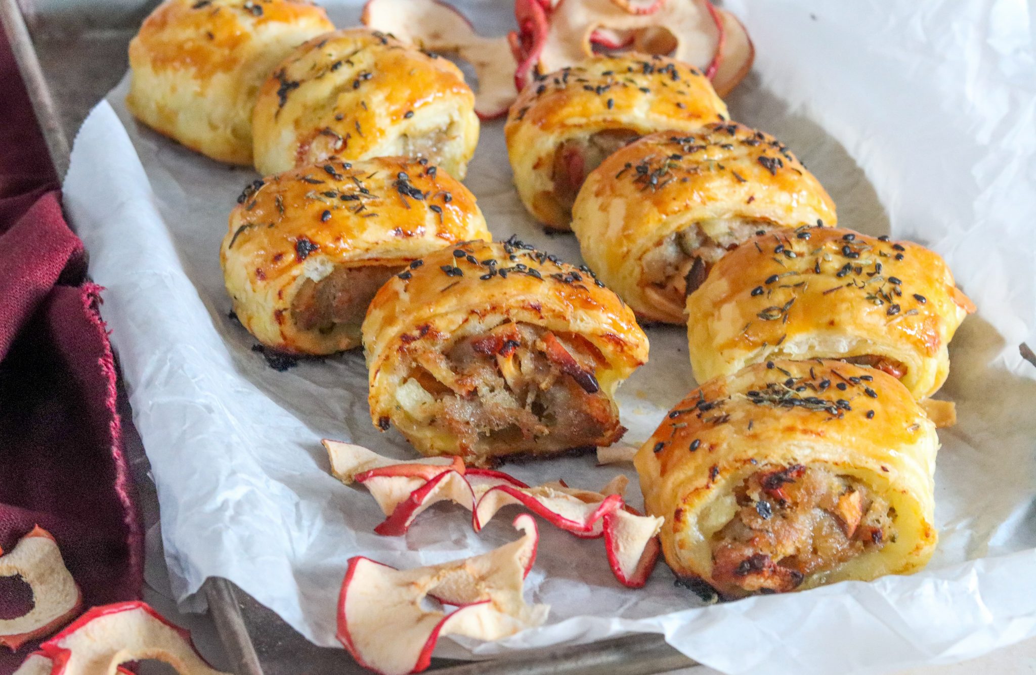 Pork & Apple Sausage Rolls Curly's Cooking