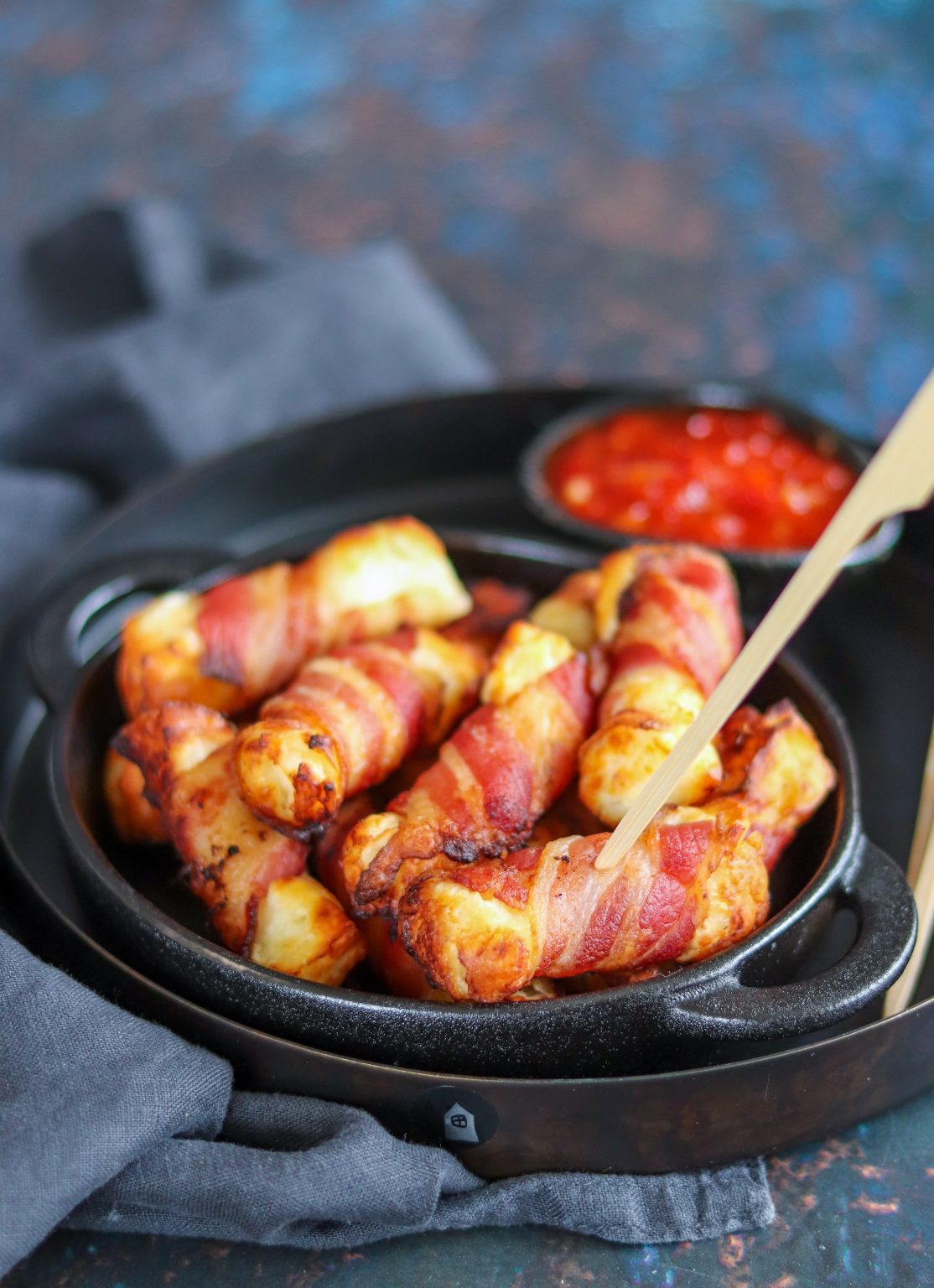 Bacon Wrapped Halloumi (Air Fryer or Oven) Curly's Cooking