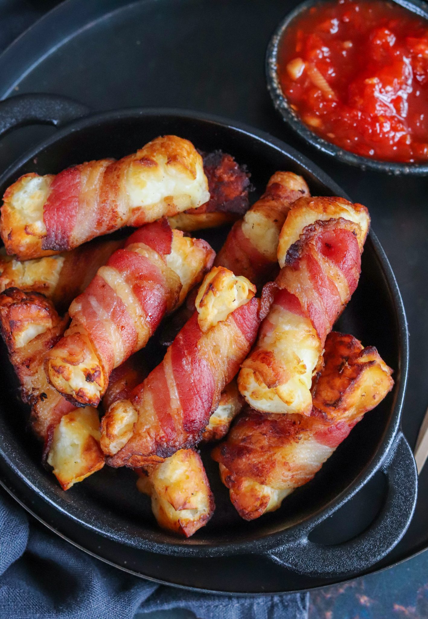 Bacon Wrapped Halloumi (Air Fryer or Oven) Curly's Cooking