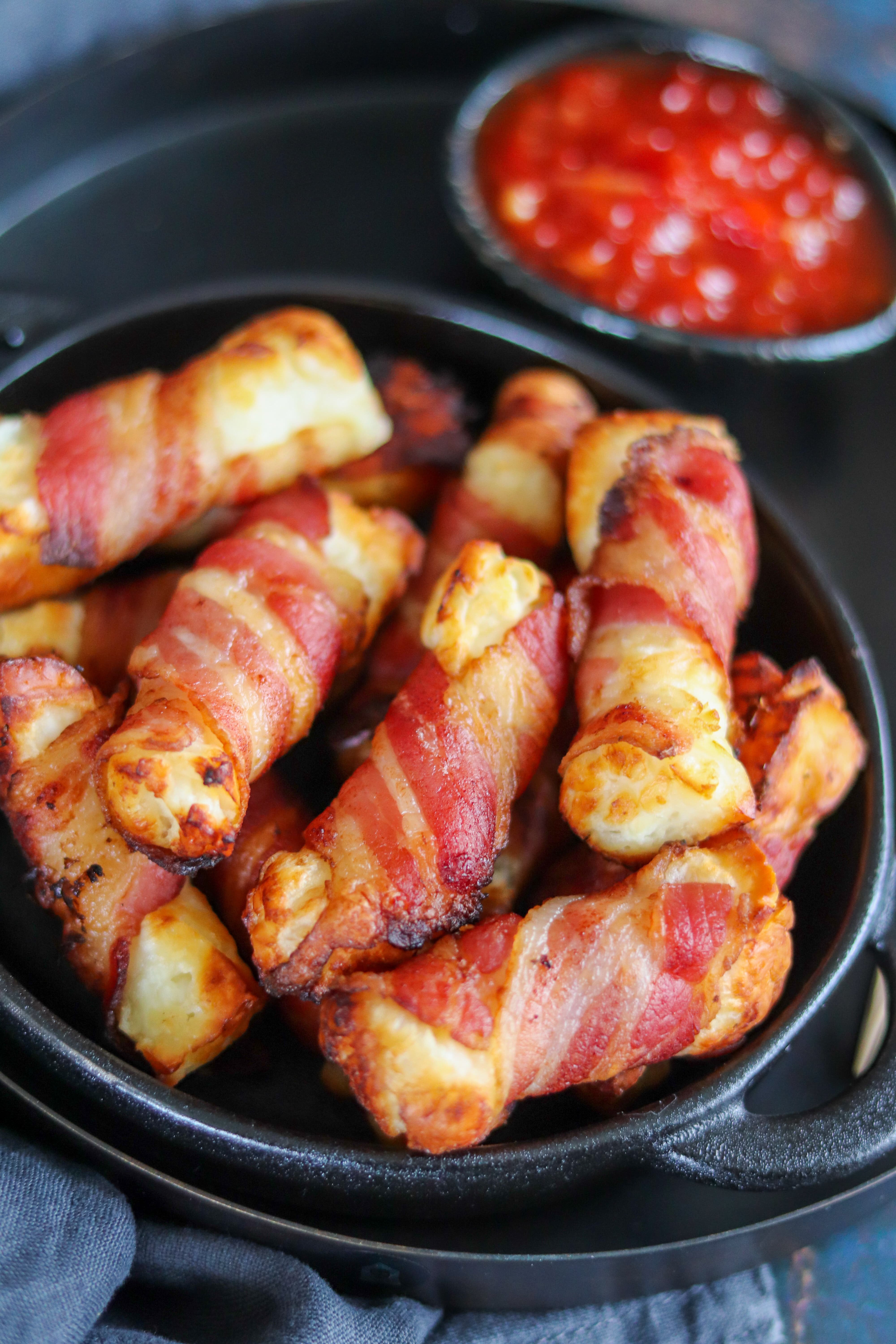 Bacon Wrapped Halloumi (Air Fryer or Oven) Curly's Cooking