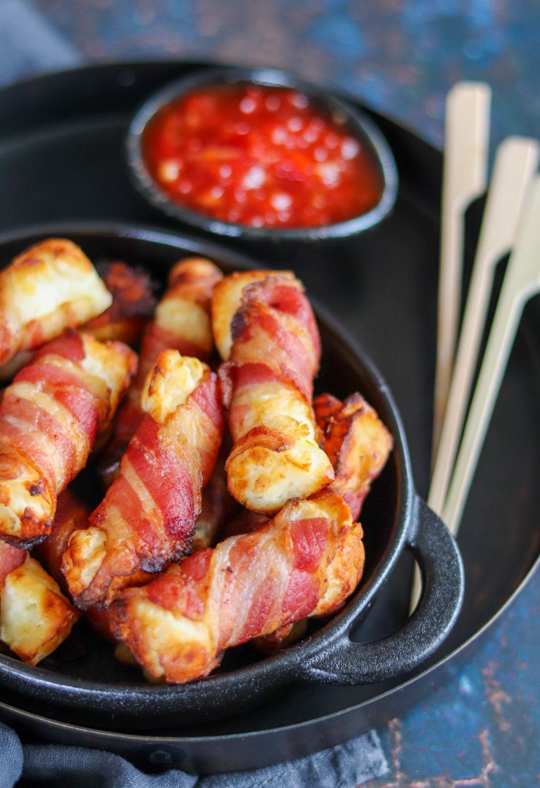 Bacon Wrapped Halloumi (Air Fryer or Oven) Curly's Cooking