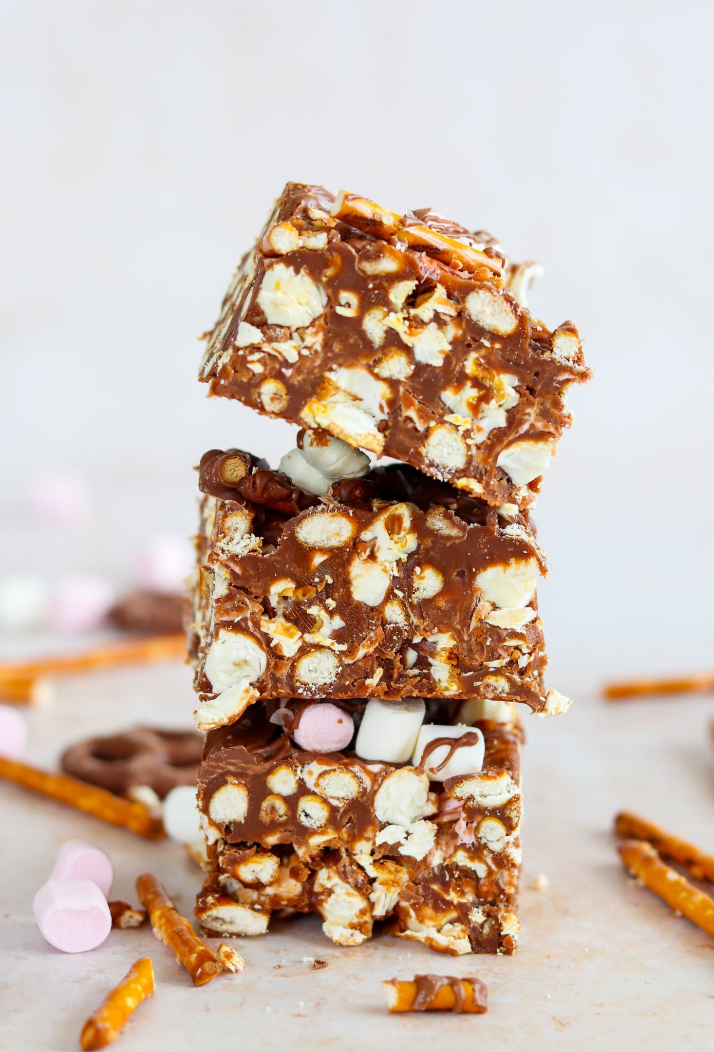 Salted Popcorn & Pretzel Rocky Road Curly's Cooking